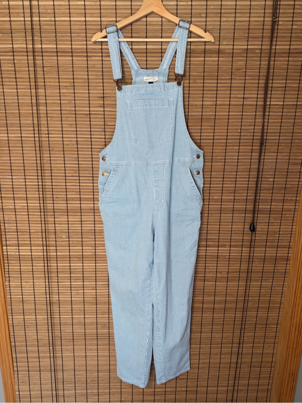 Universal Thread Light Blue Pin Stripe Denim Overalls